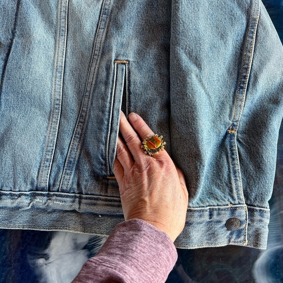 SALE! BUY or BUNDLE! NWOT Men’s Standard Denim Levi jacket, fleece lined. Sz L - Picture 5 of 12